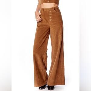 Lost and wander garmentory Alicia wide leg corduroy pants button fly neutral M